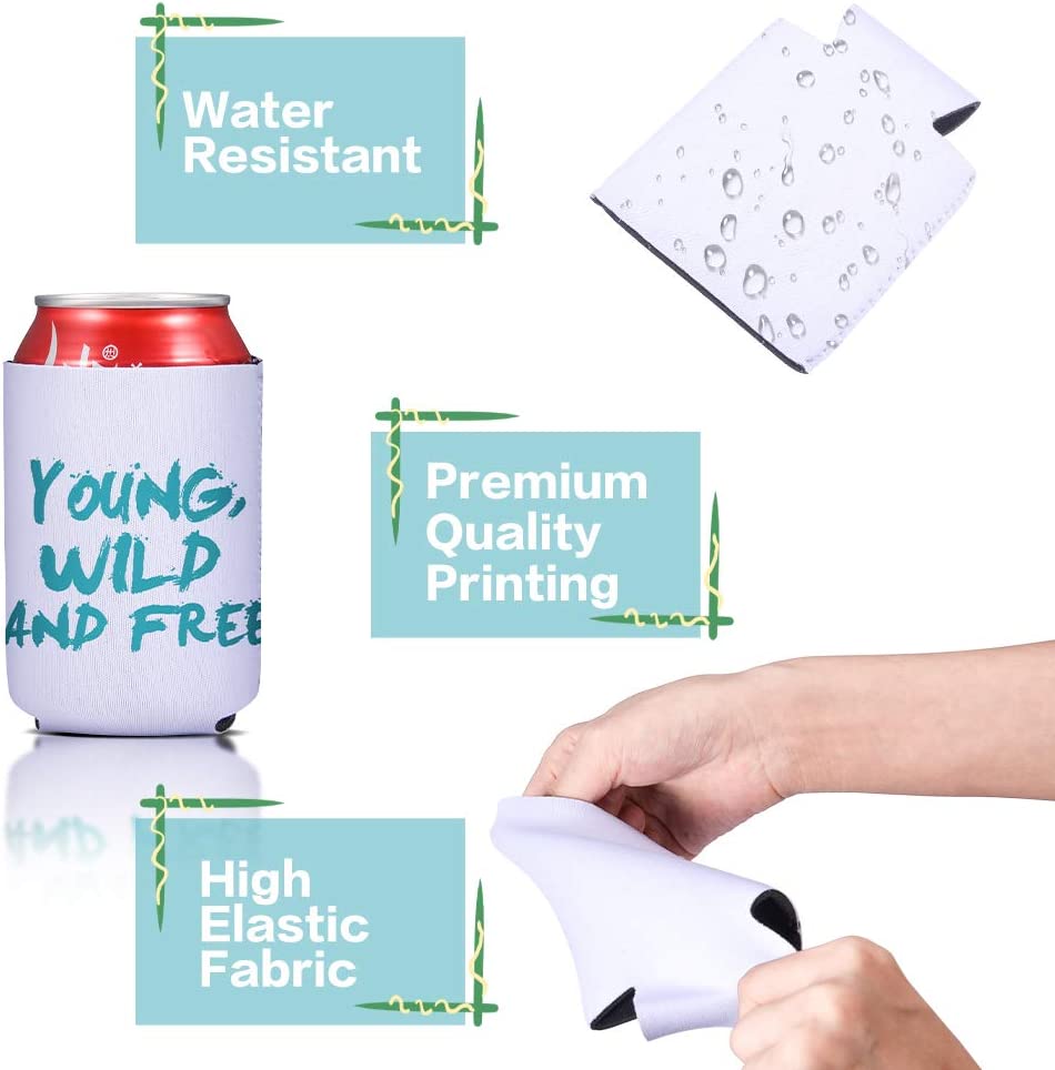 Sublimable Neoprene Can Cooler Koozie Pack of 10 – Blanks and Bits