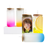 Sublimation Frosted Glass Can Gradient Blank