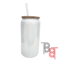 16oz Glitter Libby Glass Can Sublimation Blank