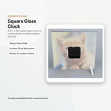 Square Sublimation Glass Clock 20cm