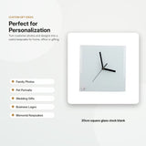 Square Sublimation Glass Clock 20cm