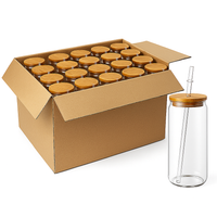 16oz Clear DOUBLE WALL Snow Globe Clear Glass Sublimation Blank Tumbler
