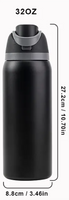 32oz Insulated Stainless Steel Water Bottle with Straw & Spout – Push-Button Lid with Lock For Engraving, UV DTF, HTV, Non Sublimation