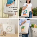 ✅ Sublimation Ready Linen Tote Bag – Large Eco-Friendly Custom Print Bag