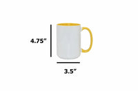 15oz inner / handle Colored Sublimation Mugs