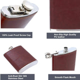 Pocket Hip 8oz Flask PU Leather for Vinyl or Engraving
