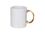 11oz Sublimation Ceramic Mug with Gold or Silver Plated Handle – Premium Printable Coffee Mug