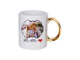 11oz Sublimation Ceramic Mug with Gold or Silver Plated Handle – Premium Printable Coffee Mug