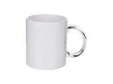 11oz Sublimation Ceramic Mug with Gold or Silver Plated Handle – Premium Printable Coffee Mug