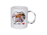 11oz Sublimation Ceramic Mug with Gold or Silver Plated Handle – Premium Printable Coffee Mug