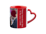 Heart Handle Sublimation Mug – 11oz Ceramic Coffee Mug for Full Color Custom Printing