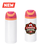 16oz Sublimation Stainless Steel Water Bottle – Straw & Spout Lid | Double Wall Insulated | Custom Print Blank Tumbler