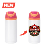 16oz Sublimation Stainless Steel Water Bottle – Straw & Spout Lid | Double Wall Insulated | Custom Print Blank Tumbler