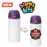 16oz Sublimation Stainless Steel Water Bottle – Straw & Spout Lid | Double Wall Insulated | Custom Print Blank Tumbler