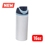 16oz Sublimation Stainless Steel Water Bottle – Straw & Spout Lid | Double Wall Insulated | Custom Print Blank Tumbler