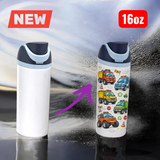 16oz Sublimation Stainless Steel Water Bottle – Straw & Spout Lid | Double Wall Insulated | Custom Print Blank Tumbler