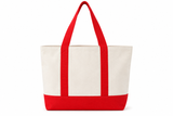 Large Canvas Tote Bag – Two-Tone Reusable Shopping Bag | 43 × 33 × 10 cm