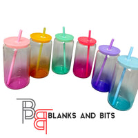 Sublimation Blank Gradient 16oz Clear Glass Can