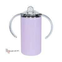 Dual Lid 12oz STRAIGHT Stainless Steel Sublimation Sippy Cup