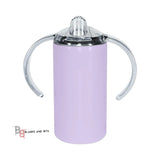 Dual Lid 12oz STRAIGHT Stainless Steel Sublimation Sippy Cup