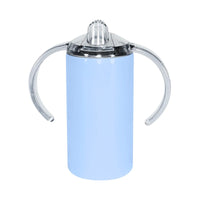 Dual Lid 12oz STRAIGHT Stainless Steel Sublimation Sippy Cup