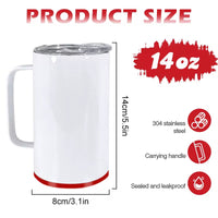 14oz Sublimation Stainless Steel Insulated Mug with Removable Silicone Base