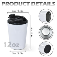 12oz Sublimation Travel Coffee Tumbler Stainless Steel Hot/Cold