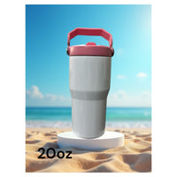 20oz Sublimation Blank Stainless Steel Travel Tumbler with Handle