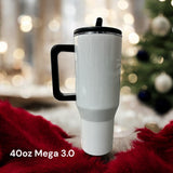 40oz 3.0 Mega Sublimation Blank Stainless Steel Travel Tumbler with Handle