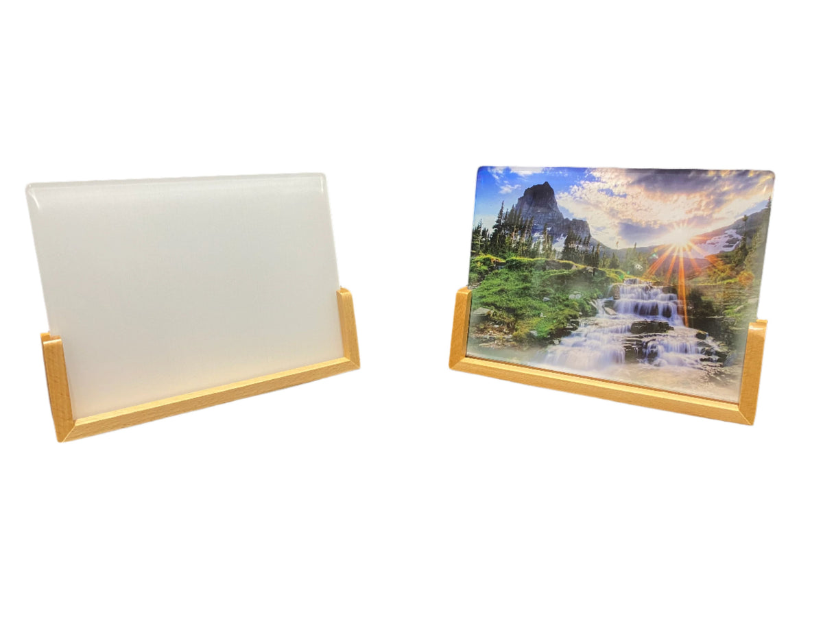Acrylic Sublimation Photo Sheet 6”x8” with Bamboo Stand – Blanks and Bits