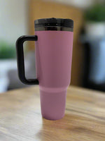 40oz Pink/Black Mega Travel Tumbler with Handle (Not for Sublimation)