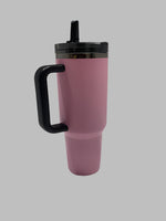 40oz Pink/Black Mega Travel Tumbler with Handle (Not for Sublimation)