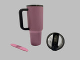 40oz Pink/Black Mega Travel Tumbler with Handle (Not for Sublimation)