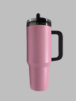 40oz Pink/Black Mega Travel Tumbler with Handle (Not for Sublimation)