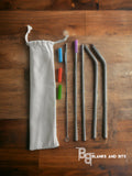 Stainless Steel Straw and Cleaner Set with  Pouch