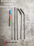Stainless Steel Straw and Cleaner Set with  Pouch