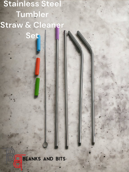 Straw Cleaner Set Stainless Steel Straw and Cleaner Set with Pouch – Blanks and Bits