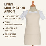 🧵 Linen Sublimation Apron – Premium Blank for Custom Printing