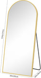 Gold Arched Full-Length Mirror 71" × 26" (For Rent)