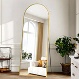 Gold Arched Full-Length Mirror 71" × 26" (For Rent)