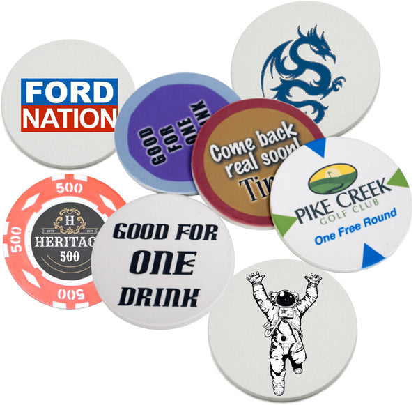 Poker Chip Blanks 39mm for Sublimation or UV  Pack of 25