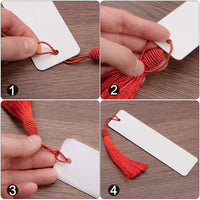 Aluminum Sublimation Double Sided Bookmark with Tassle Pack of 10