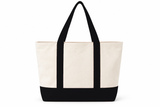 Large Canvas Tote Bag – Two-Tone Reusable Shopping Bag | 43 × 33 × 10 cm