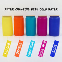 Sublimation Blank 16oz Color Changer Glass Can Clear with Straw