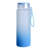 Gradient Frosted Sublimation Glass Water Bottles 17oz