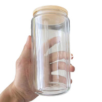 16oz Clear DOUBLE WALL Snow Globe Glass Sublimation Tumbler