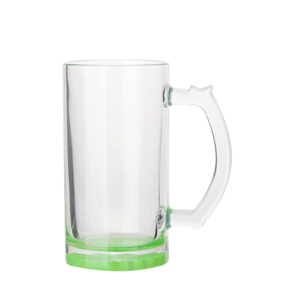 Sublimation Beer Stein Clear Glass Green Bottom