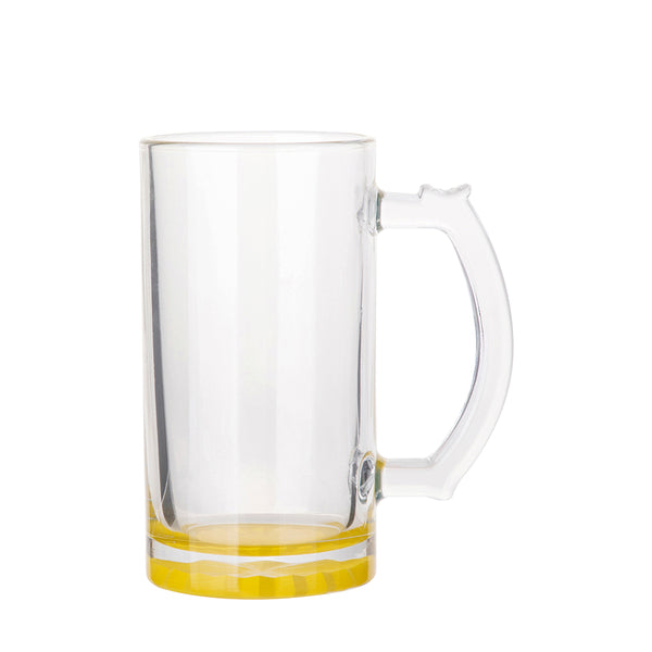 Sublimation Beer Stein Clear Glass Yellow Bottom