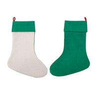Christmas Linen Stocking Blanks Green for Sublimation Pack of 3
