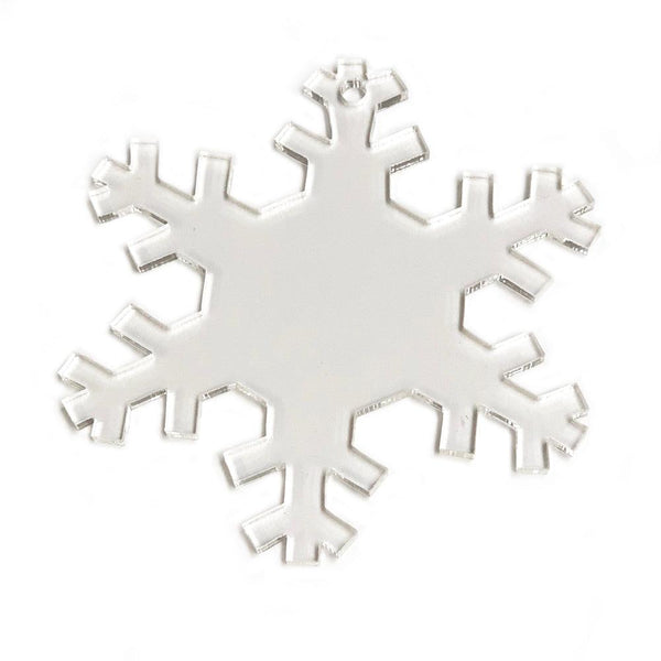 Acrylic  Clear Snowflake Clear Ornament 3" Pack of 10
